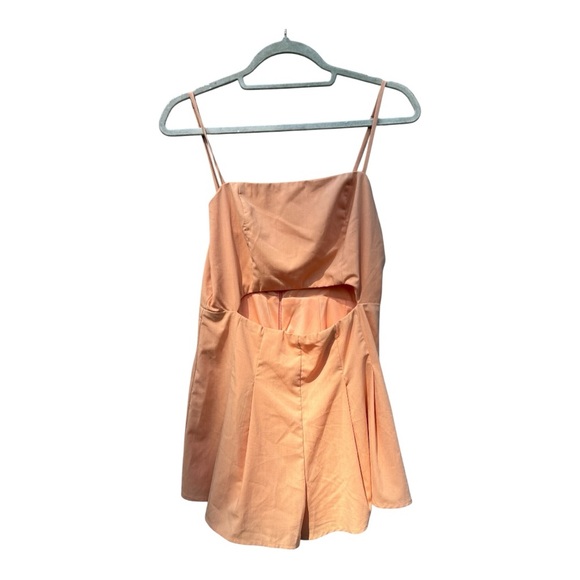 MABLE cut-out peach pleated romper Size M coastal cowgirl boutique boho - Picture 1 of 4